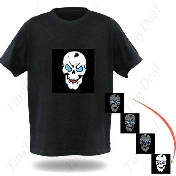 camisa de led caveira